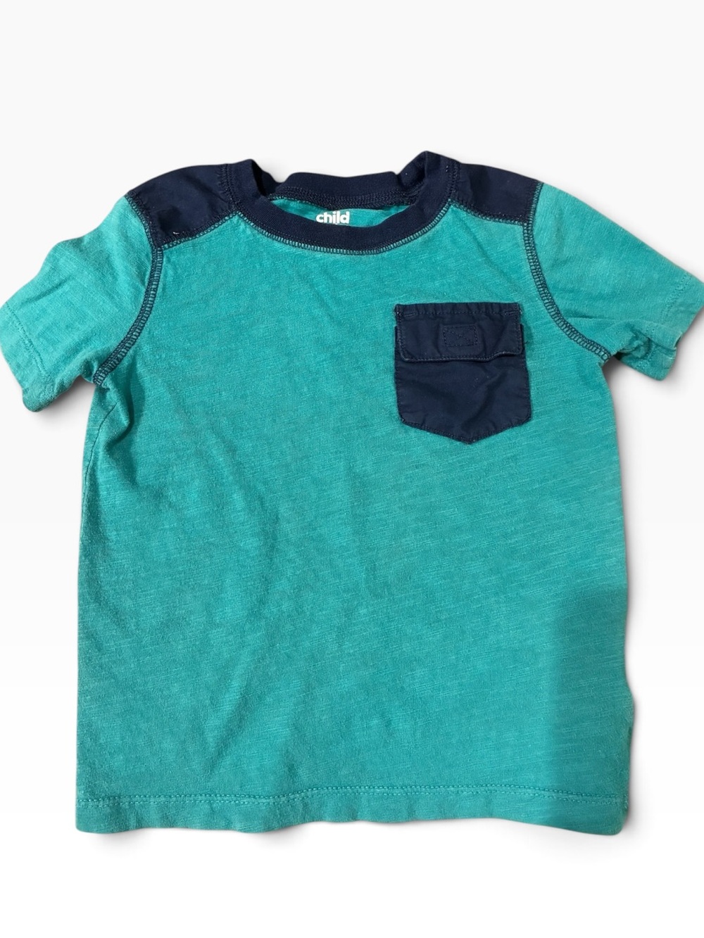 Carter's Teal Short-Sleeve Tee with Navy Pocket Toddler 3T